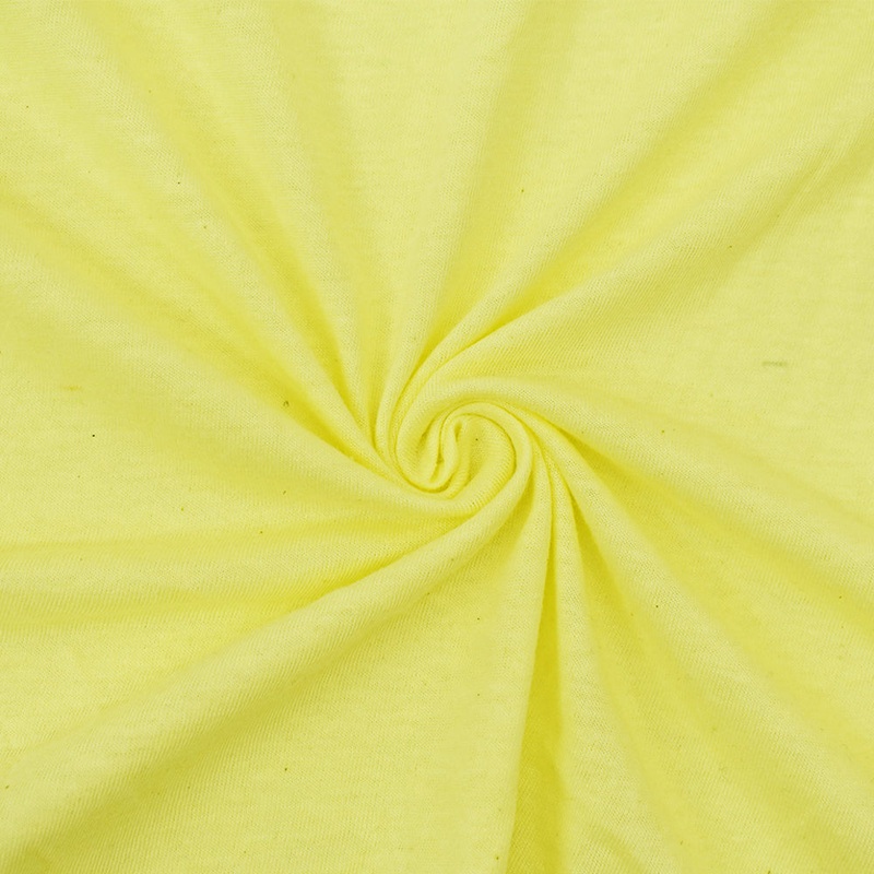Yellow Poly Stretch Spandex Slub Jersey Knit Fabric