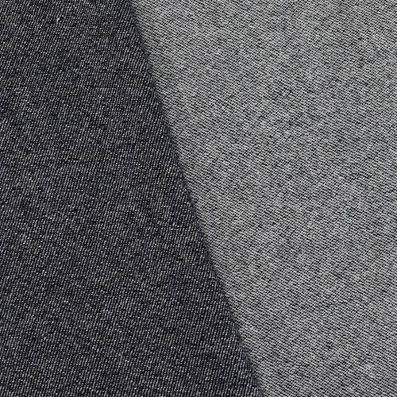 1 1/4 YD PC-Black/White Wool Blend Textured Twill Jacketing Fabric