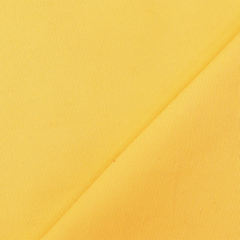 Yellow Cotton Stretch Spandex Chino Twill Woven Fabric