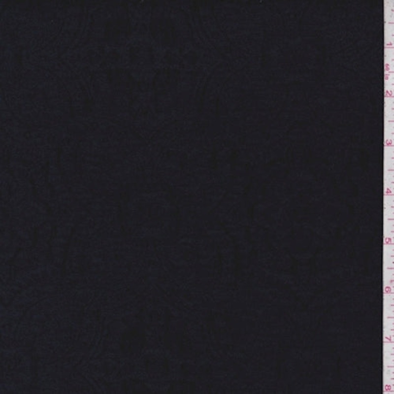 1 7/8 YD PC-Black Deco Medallion Matelasse Fabric