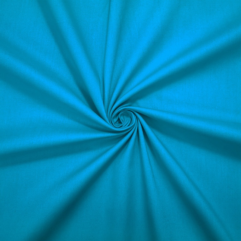 Aqua Teal Cotton Solid Stretch Spandex Poplin Woven Fabric