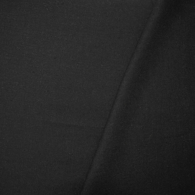 1 YD PC-Black Viscose-Linen Solid Linen Look Woven Fabric