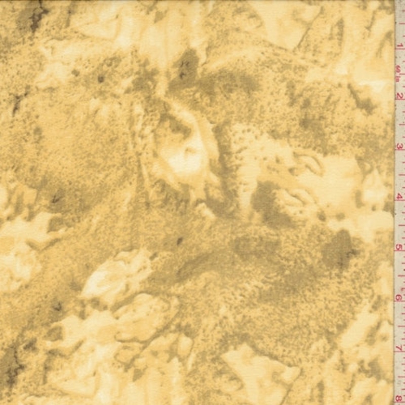 1 YD PC-Ochre Marble Silk Chiffon Fabric