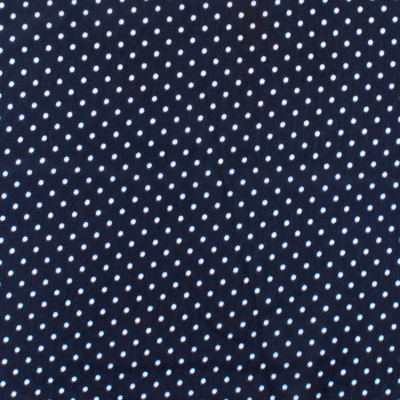 5 YD PC-Dark Blue-White Dot Printed Polyester Chiffon Woven Fabric